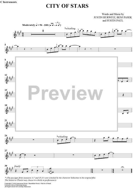 City of Stars from La La Land by Justin Hurwitz Sheet Music & Lesson