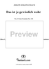 Das ist je gewisslich wahr - No. 1 from Cantata No. 141 - BWV141