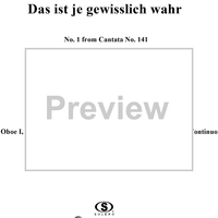 Das ist je gewisslich wahr - No. 1 from Cantata No. 141 - BWV141