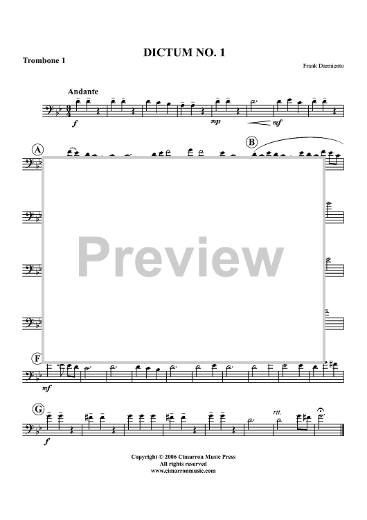 Dictum No. 1 - Trombone 1