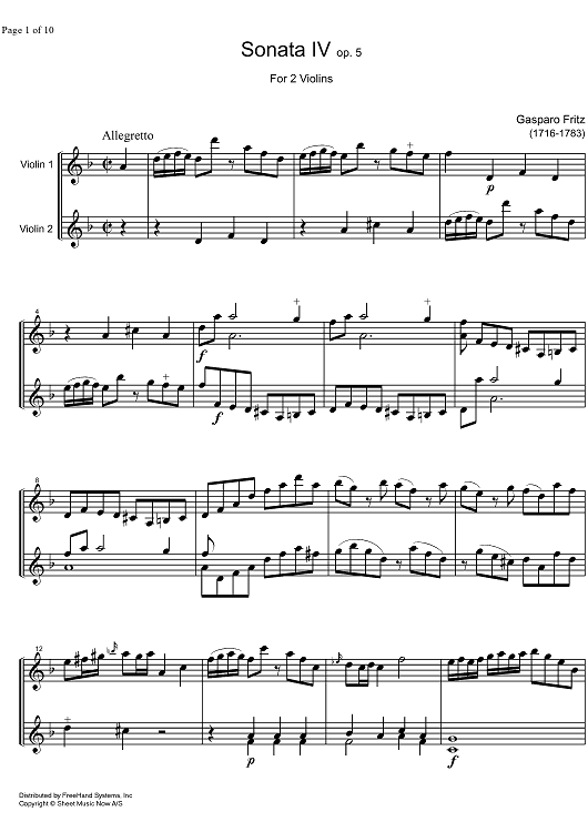 Sonata Op. 5 No. 4 - Score