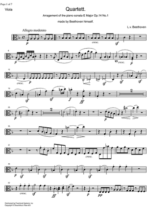 String Quartet F Major Op.14  No. 1 - Viola
