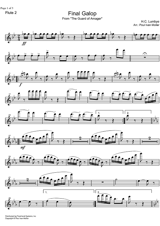 Final Galop from the Guard of Amager - Flute 2