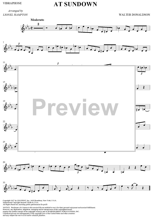 At Sundown - Vibraphone