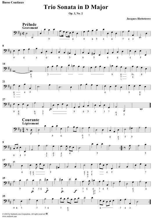 Trio Sonata in D Major, Op. 3, No. 2 - Viola da gamba