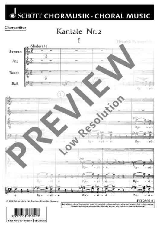 Kantate Nr. 2 - Choral Score