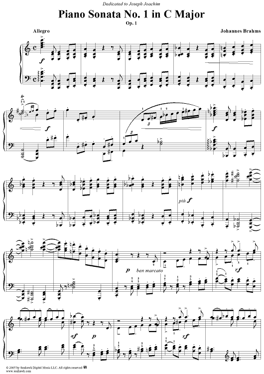 Piano Sonata No. 1 in C Major, Op. 1