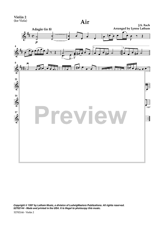 Air - Violin 2 (for Viola)