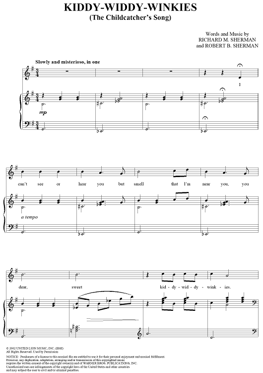 Kiddy-Widdy-Winkies (The Childcatcher's Song)