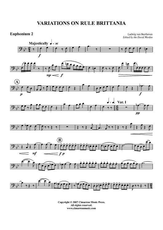 Variations On Rule Britannia - Euphonium 2