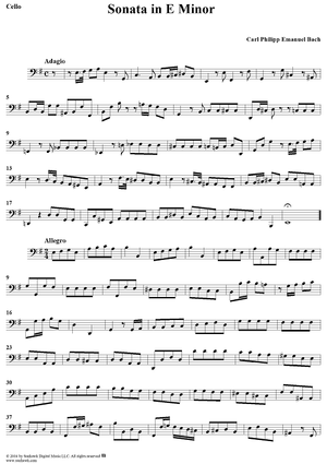 Sonata in E Minor - Cello