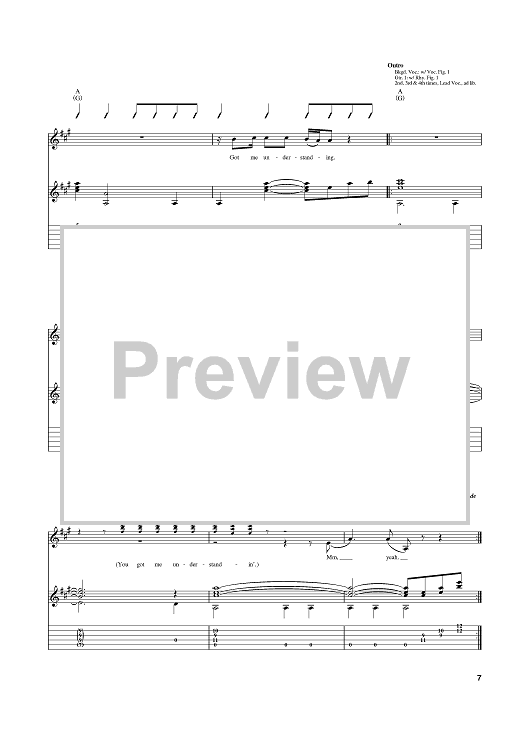Understanding" Sheet Music by Bob Seger for Guitar Tab Sheet Music Now