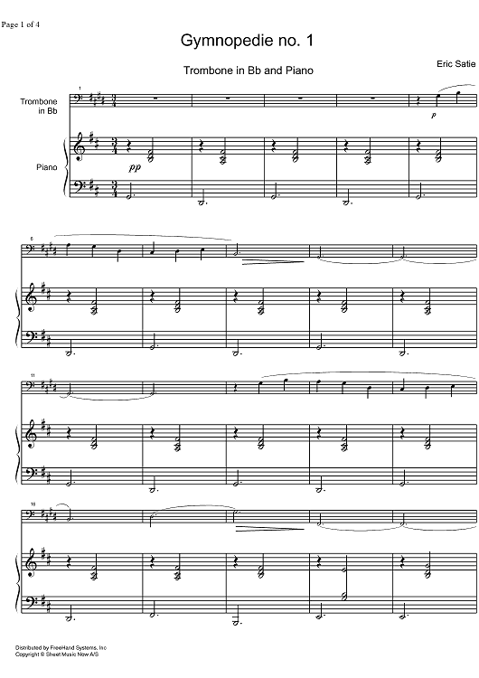 Gymnopedie No. 1 - Score