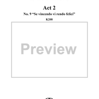 Se vincendo vi rendo felici, No. 9 from "Il Re Pastore", Act 2 (K208) - Full Score