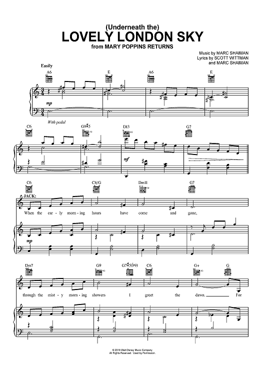 (Underneath the) Lovely London Sky - from Mary Poppins Returns