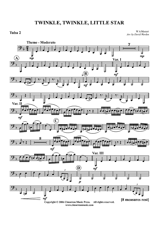 Twinkle, Twinkle, Little Star - Tuba 2