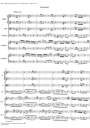 Double Clavier Concerto No. 3 in C Minor, Movement 3   (BWV 1062) - Score