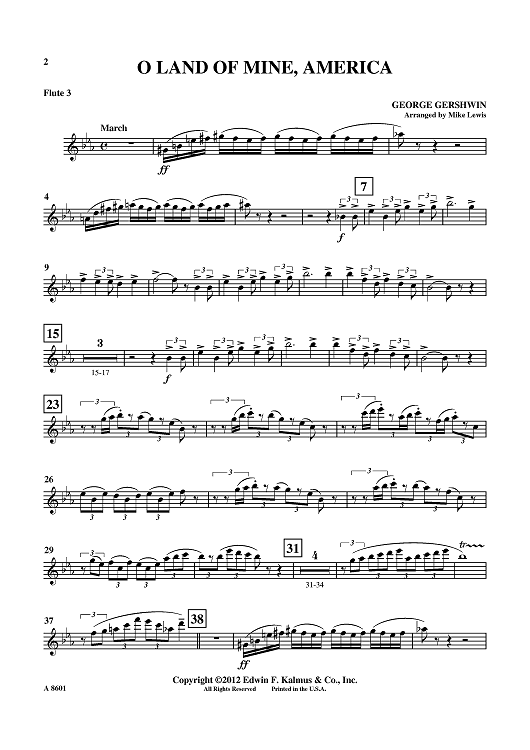 O Land Of Mine, America - Flute 3