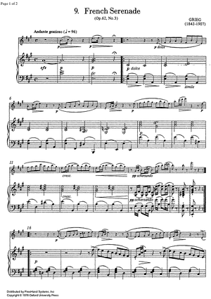 French Serenade (Op.62 No. 2) - Score