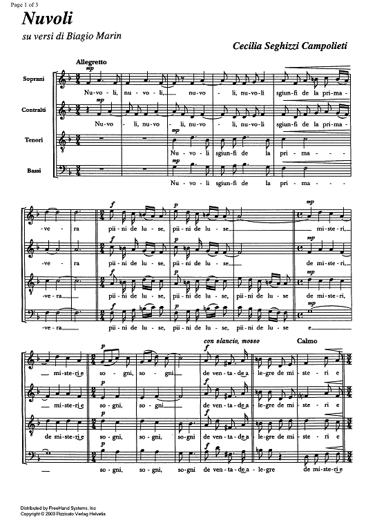 Nuvoli - Score