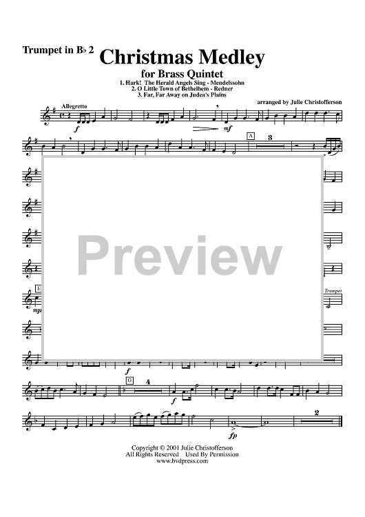 Christmas Medley - Trumpet 2