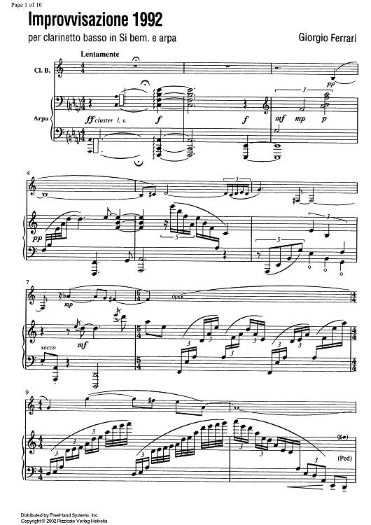 Improvvisazione 1992 - Score