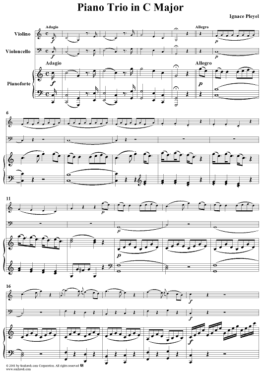 Piano Trio in C Major - Piano Score