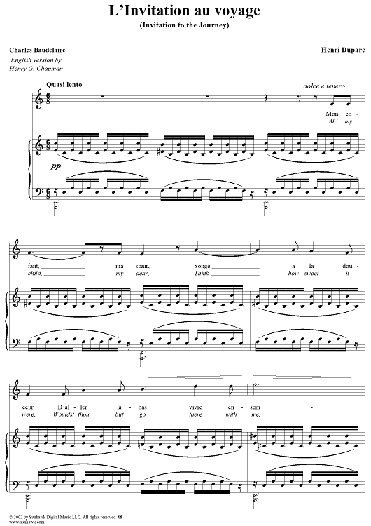 L'Invitation au voyage, Invitation to the Journey