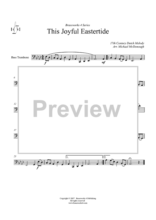This Joyful Eastertide - Bass Trombone