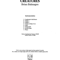 Creatures - Score Cover