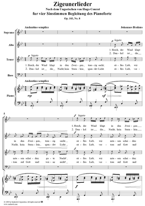 Horch, der Wind klagt in den Zweigen - From "Zigeunerlieder" Op. 103, No. 8