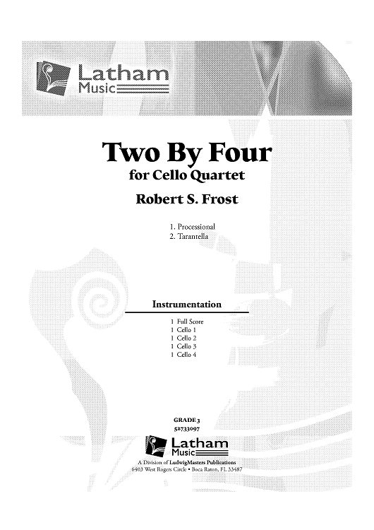 Two By Four for Cello Quartet - Score