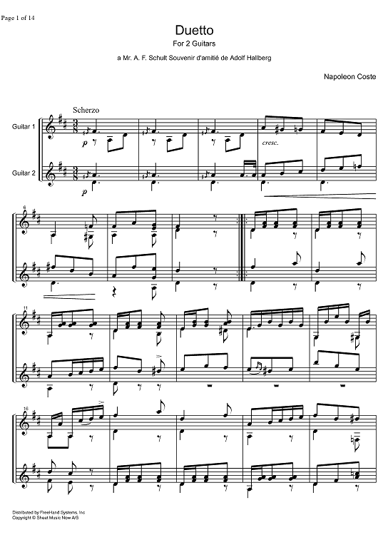 Duetto - Score