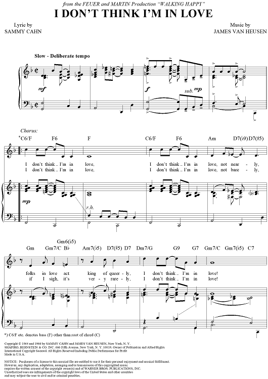 I Don't Think I'm in Love