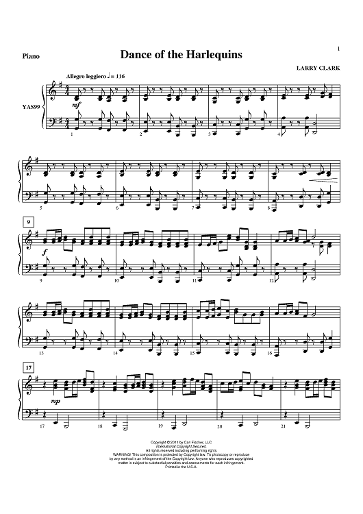 Dance of the Harlequins - Piano