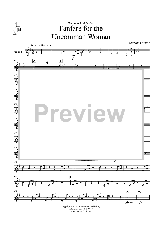 Fanfare for the Uncomman Woman - Horn in F