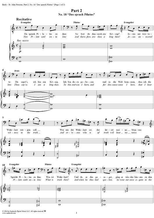 St. John Passion: Part II, Nos. 18a, 18b, 18c, "Das sprach Pilatus", "Nicht diesen", "Barrabas aber war ein Mörder"