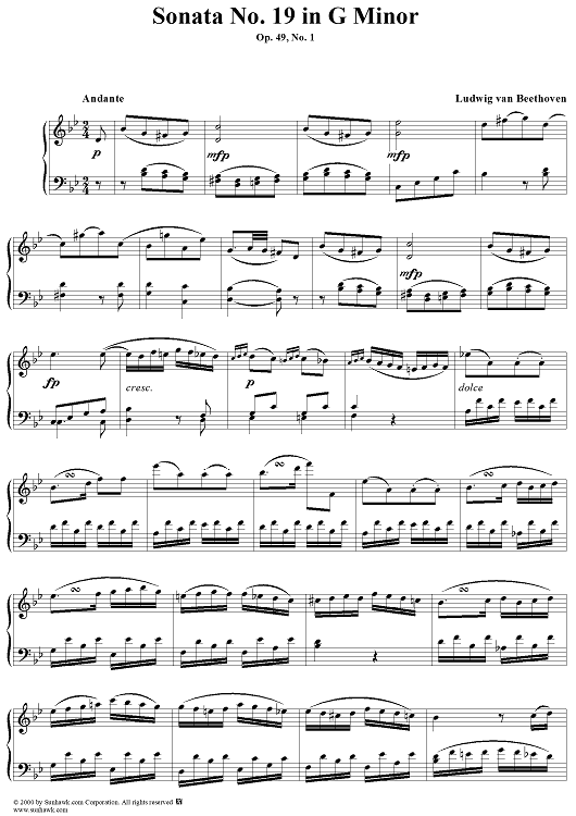 Piano Sonata No. 19 in G Minor, Op. 49, No. 1