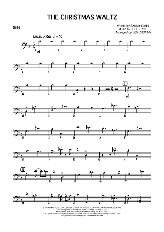 The Christmas Waltz - Bass