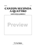 Canzon Seconda a Quattro for Tuba/Euphonium Quartet - Score