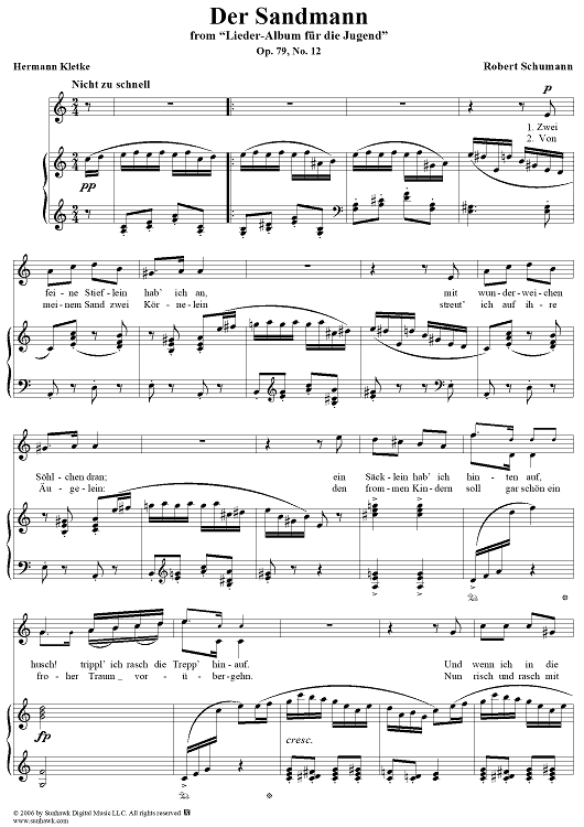 Der Sandmann, No. 12, Op. 79