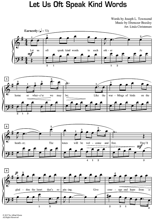 Let Us Oft Speak Kind Words