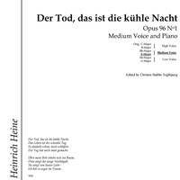 Der Tod, das ist die kühle Nacht Op.96 No. 1
