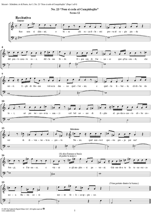 "Non si ceda al Campidoglio", No. 23 from "Mitridate, rè di Ponto", Act 3, K74a (K87) - Full Score