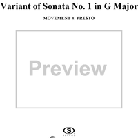 Variant of Sonata 1 in G Major for Viola da Gamba and Clavier, No. 4 - Presto