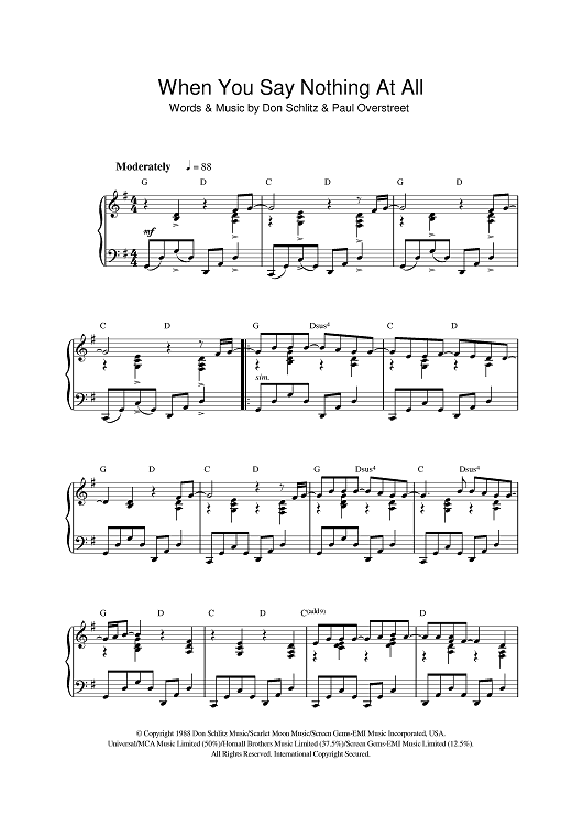 When You Say Nothing At All