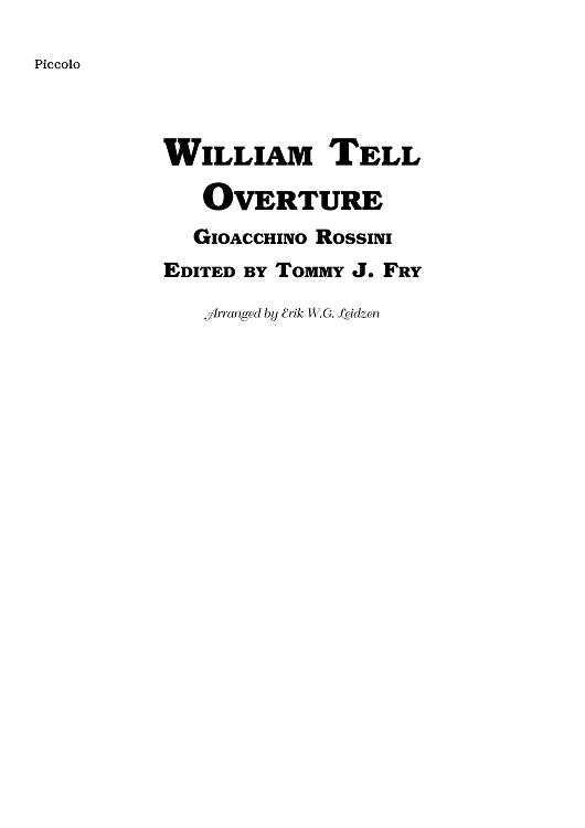William Tell Overture - Piccolo