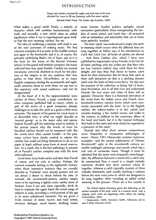 Catches No. 84 - 95 from The Catch Book (Oxford) - Notes