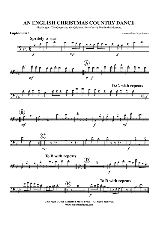 An English Christmas Country Dance - Euphonium 1 BC/TC