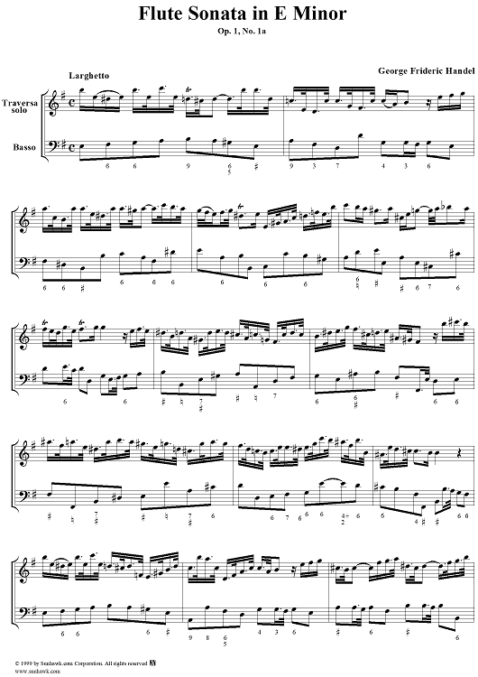 Flute Sonata in E minor,  HWV 379